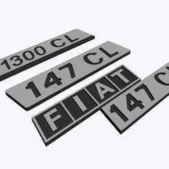 Renderx3.jpg FIAT 147 CL x3 EMBLEM LOGO
