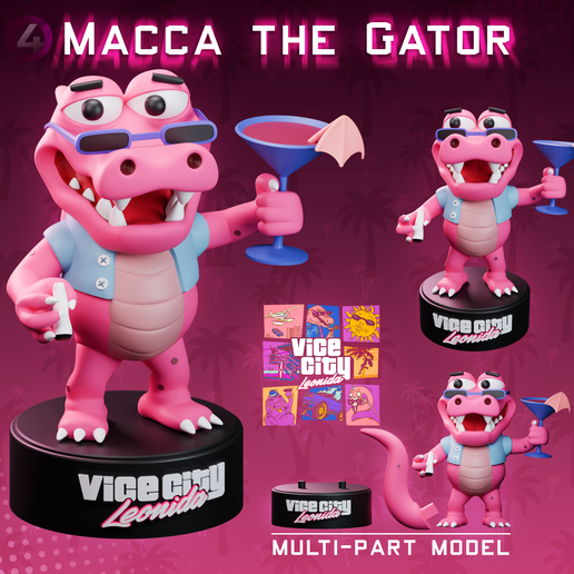 Macca the Gator – GTA VI Collector’s Box Figure | Multi-Part 3MF