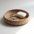 203.jpg Round Catchall Tray STL, Decorative Jewelry Dish, Knit Pattern Tray for 3D Printing