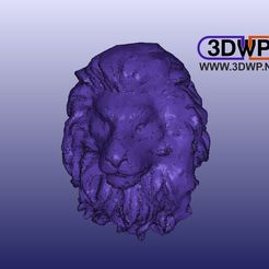 LionHeadWallHanger1.jpg Fichier STL gratuit Cintre mural tête de lion (Sculpture de lion 3D Scan)・Objet imprimable en 3D à télécharger, 3DWP