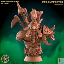 230901-Bust.jpg Файл 3D Бюст вождя троллей・3D-печатная модель для загрузки