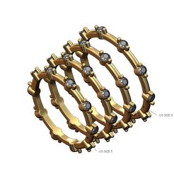 Dainty-diamond-eternity-ring-size5to8-00.jpg Descargar archivo 3MF Delicado anillo de eternidad de diamantes tallas 5 a 8 modelo de impresión 3D • Objeto imprimible en 3D, RachidSW