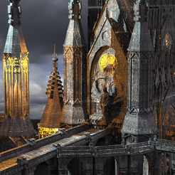 gothic-dark-city-series.1367.png OBJ-Datei Dunkle gotische Kathedrale Dagon Architektur 2・Modell zum Herunterladen und 3D-Drucken, aramar