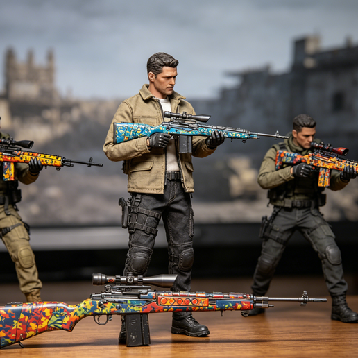 mzz377-M14 A1H rifle - print model