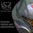 close-up.png Extender helmet with attachments 3d print file