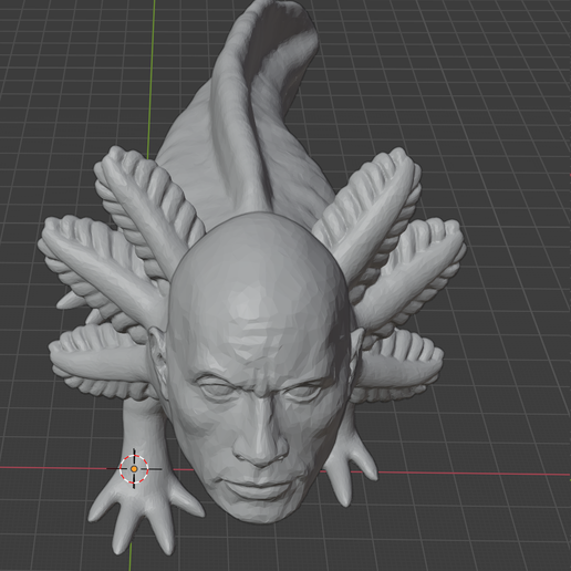 Roxolotl - The Rock + Axolotl 3D model