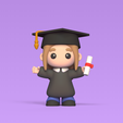 Cod770-Girl-Graduate-1.png 3D file Girl Graduate・3D printer model to download