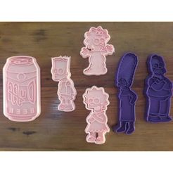 59945347_1332838243536592_4996260190429904896_n.jpg Free STL file Set x6 cookie cutter simpsons・3D printer model to download