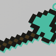 main_color.png Minecraft axe for your keycahin in pixel style