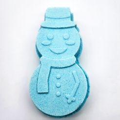 snowmanflat.jpg Fichier STL Moule pour bombes de bain - Presse à bonhomme de neige trois pièces・Modèle pour imprimante 3D à télécharger