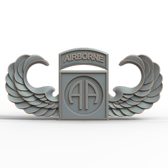 1377. Army 82nd airborne jump wings.png 3D Model STL File for CNC Router Laser & 3D Printer 1377. Army 82nd airborne jump wings