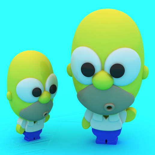 Cute Stylized Homer Simpson 3D Model