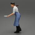 Girl-0006.jpg The waiter places the tray on the table and carrying another