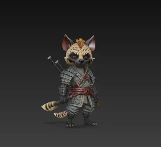 Fighting hyena