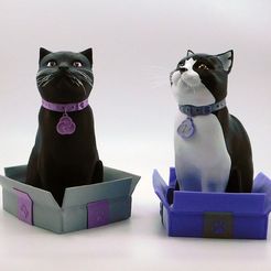 cults3d_cats1.jpg Free STL file Schrodinky! Cults cat collar medals!!・3D printer model to download, loubie