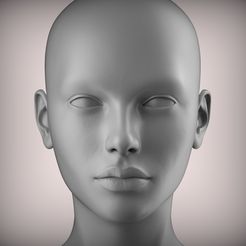 200.66.jpg STL file 1 3D Head Face Female Character Women teenager portrait doll bjd Low-poly 3D model・3D printing template to download