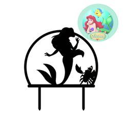 sirenita-circulo.jpg Archivo STL CAKE TOPPER ADORNO TORTA - La Sirenita - the little mermaid・Plan de impresión en 3D para descargar