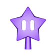 MarioStar-Split-Topper-Front-Hollow.stl Mario Star Decorations Xmas Tree Topper with Simple LED Lighting
