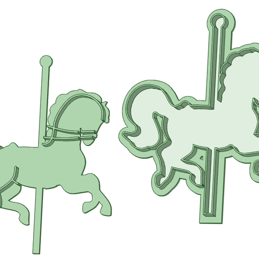 Cutting carousel horse and seal - 3D model önizlemesi
