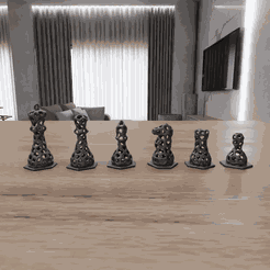 untitled14-min.png Chess Set Modern, 3D STL File for Chess Pieces, Chess Model, Digital Download, 3D Printer Chess Model, Game, Home Decor, 3d Printer Chess