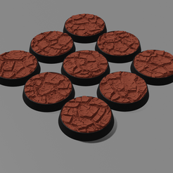 Render-25mm.png Cracked Earth Bases - 25mm