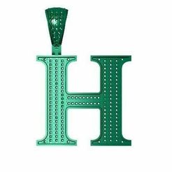 h-1.jpg STL file H ALPHABET PENDANT WITH ROUND DIAMOND・3D print object to download