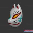 Japan_Kitsune_Demon_Mask_3d_print_file_03.jpg Japanese Fox Mask Demon Kitsune Cosplay STL File