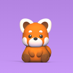 Cod1000-Little-Red-Panda-1.png Fichier 3D Petit panda rouge・Objet pour impression 3D à télécharger