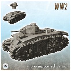 1.jpg B1 bis French tank - (pre-supported version included) Flames of war Bolt Action WW2 Second world war vehicle