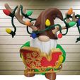 Build-a-Gnome Christmas 2 Add-On STL Bundle – Reindeer Antlers, Sleigh and String Lights
