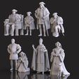 1.135.jpg Medieval Nobility Clergy Figures Renaissance Royal Court STL 3D print model