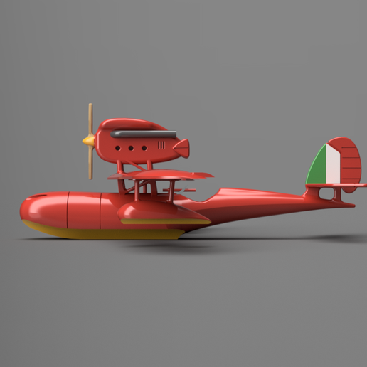 Savoia S.21 side2 (2).png Fichier STL gratuit Avion Porco Rosso Savoia S.21・Objet pour imprimante 3D à télécharger, Benjijart