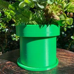 IMG_8832_jpg.jpg Pipe Planter (Mario Themed) w/Drip Tray (2 Versions)