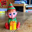 01.png Christmas Elf Flexi Print-In-Place + figure & keychain