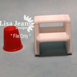 2stool.png STL file - Step stool- Dollhouse - 12th scale - 3d Printer File Only