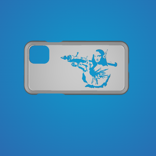 Iphone 11 case- Mona Lisa with Bazooka 3D model