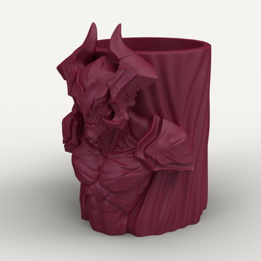 SimLab3855.png Aatrox Pot - League of Legends 3D Print Model - Gaming Desk Organizer & Planter STL