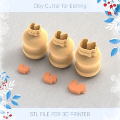1.jpg Archivo 3D Cortador de arcilla de pavo, cortadores de arcilla de Navidad, mini cortadores de arcilla de 3 tamaños・Objeto imprimible en 3D para descargar, craftunicutters