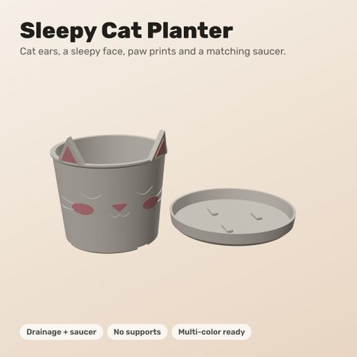 Sleepy Cat Planter