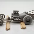 Motor delantero dragster de la vieja escuela con V8 Versión 3 Escala 1:25