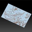 carpAndLotus5.jpg fish and lotus flowers 3d model of bas-relief