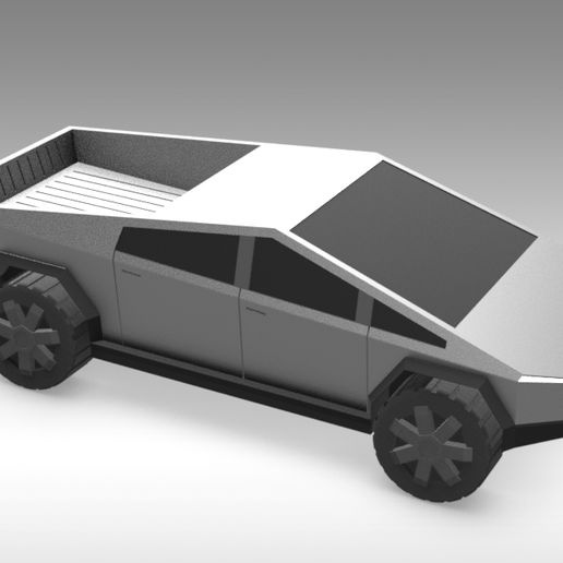 3D Printed White Tesla CyberTruck Functioning WheelsFREE SHIPPING1/55th scale 