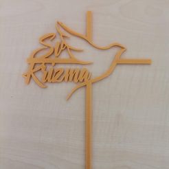 IMG_20240305_114330.jpg Confirmation cake topper with dove and cross