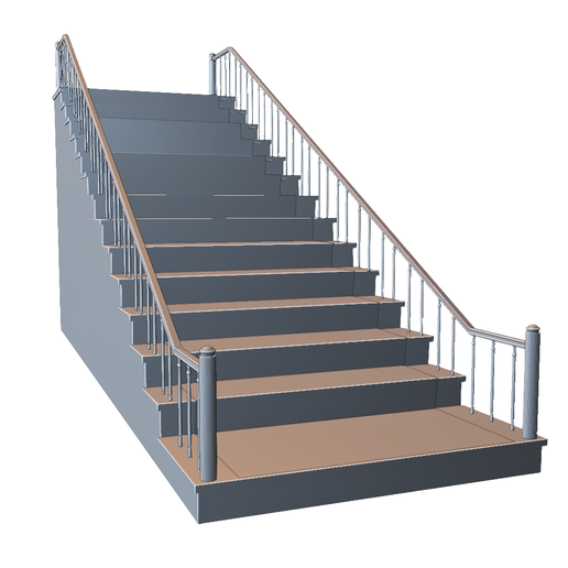Modern Indoor Staircase with Metal Railing