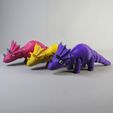 3.jpg Articulated Print-In-Place Cute Triceratops Dinosaur