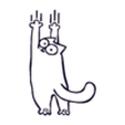 SimonsCat_Scratch_MMU-Black.stl Simon's Cat - Scratch and Stretch - Prêt pour MMU