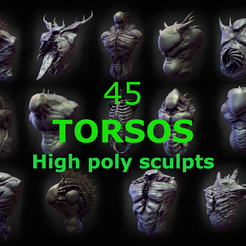 TORSOS.png 45 TORSOS high poly sculpts