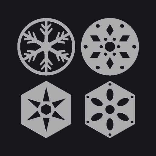 Snowflake Coaster Set — 4 Designs