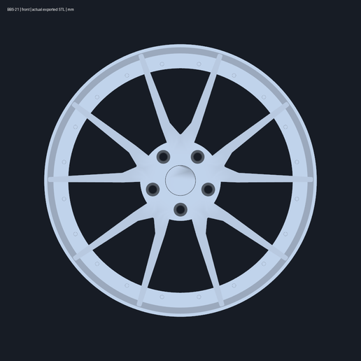 BBS RI-S RI-S006 inspired decorative wheel — STEP and STL