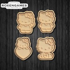 unnamed545.jpg 3D file Hello Kitty Cookie Cutters set of 4・3D printable model to download